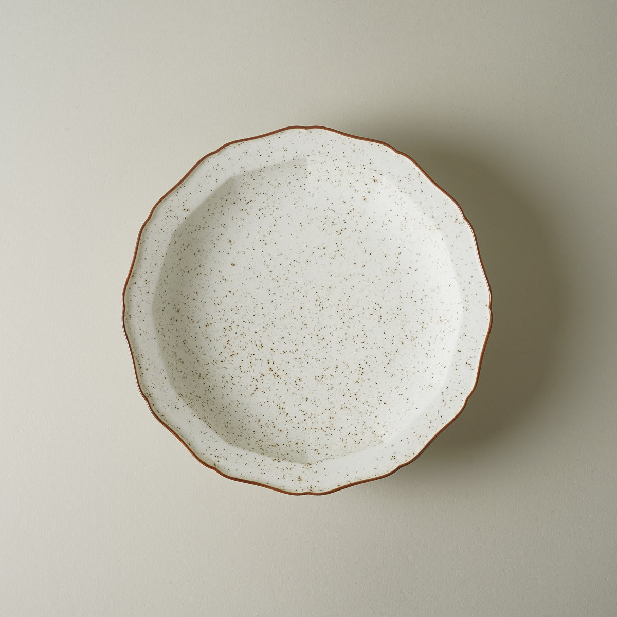 有田焼 渕錆白斑紋 輪花高台向付 18 cm