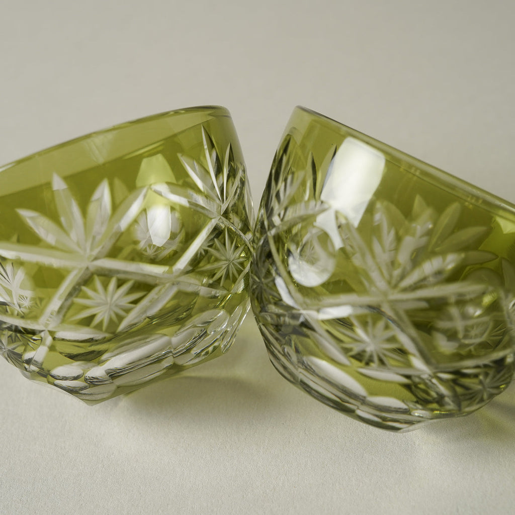 切子硝子 ぐい呑 30ml [4 Colors]